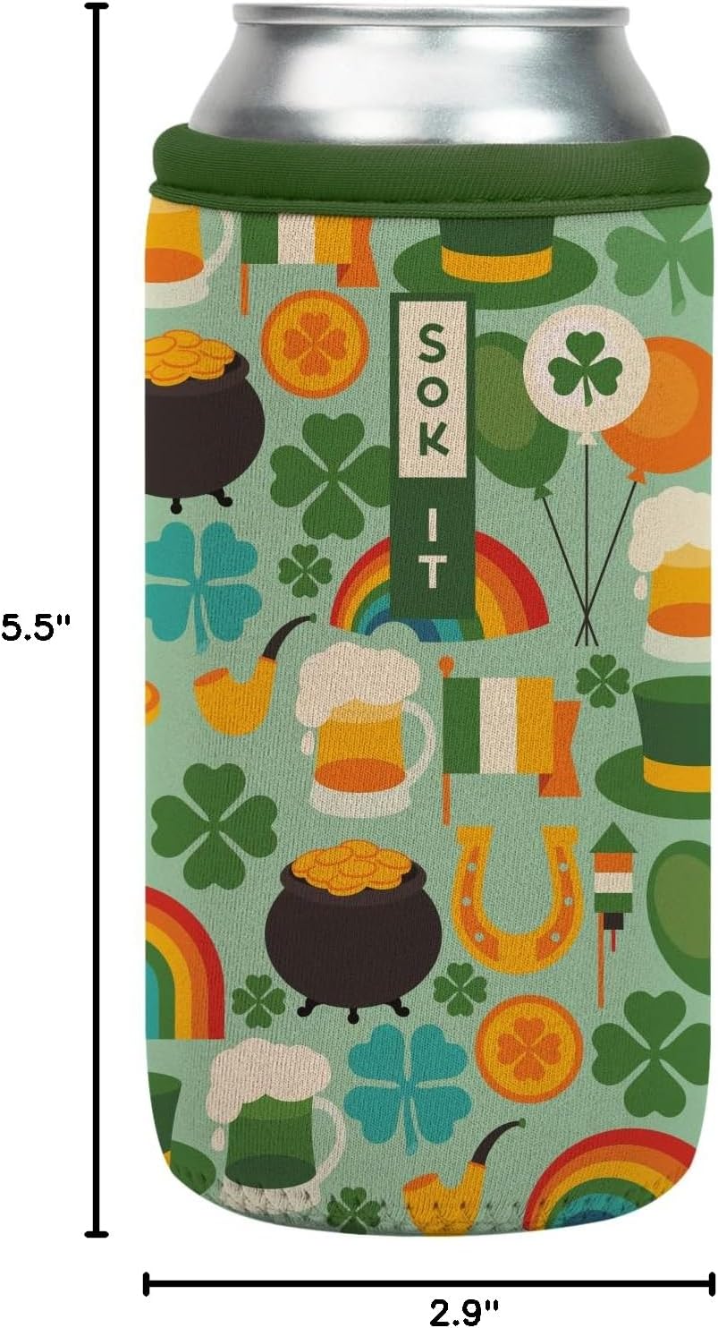 CanSok Sleeve for Beer & Soda Insulated Neoprene Cover (Ocean Oasis, 12oz Can Sleeve) - Colors F