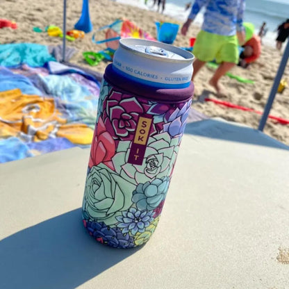 CanSok Sleeve for Beer & Soda Insulated Neoprene Cover (Ocean Oasis, 12oz Can Sleeve) - Colors F