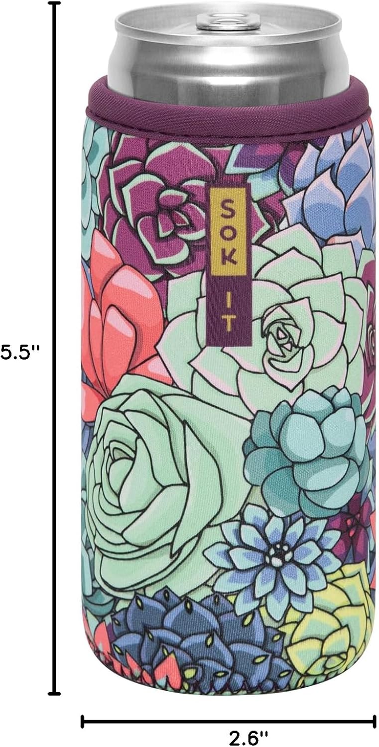CanSok Sleeve for Beer & Soda Insulated Neoprene Cover (Ocean Oasis, 12oz Can Sleeve) - Colors F
