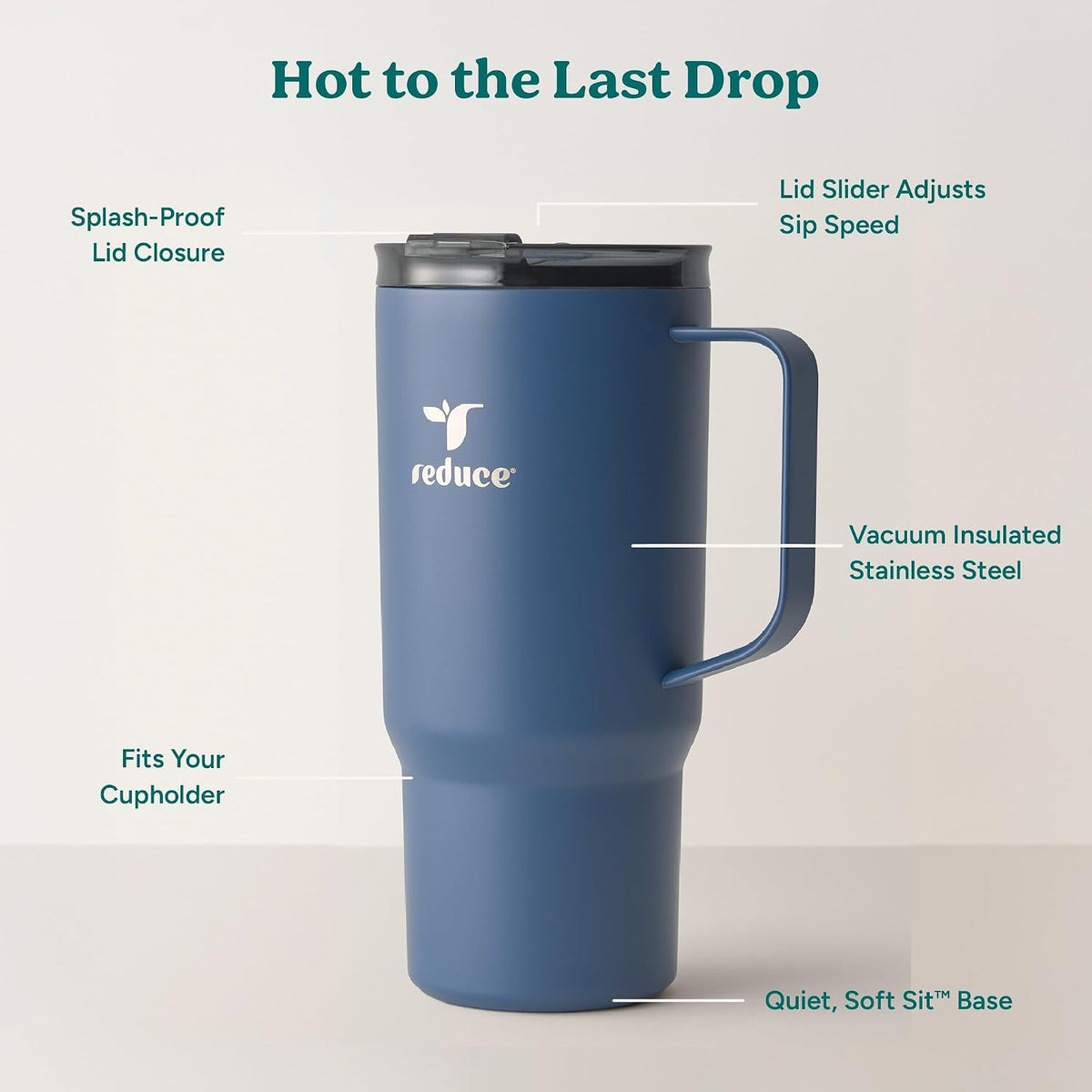 Hot1 18 oz Insulated Stainless Steel Mug - Temperature Adjusting Lid