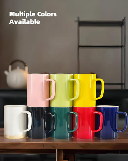Oversized Ceramic Coffee Mugs 33 oz with Lid and Spoon Pink | 1000ml Giant Tea Mug Microwave & Dishwasher Safe For Office Home Hot Cold Drinks