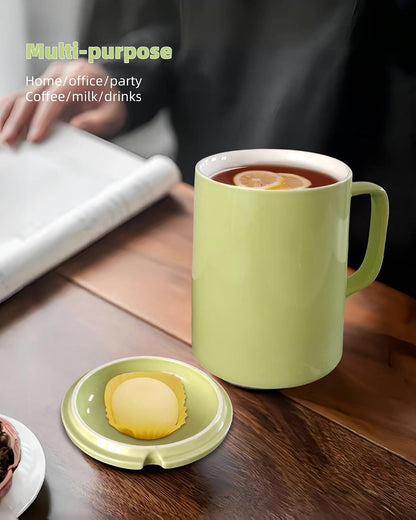 Oversized Ceramic Coffee Mugs 33 oz with Lid and Spoon Pink | 1000ml Giant Tea Mug Microwave & Dishwasher Safe For Office Home Hot Cold Drinks