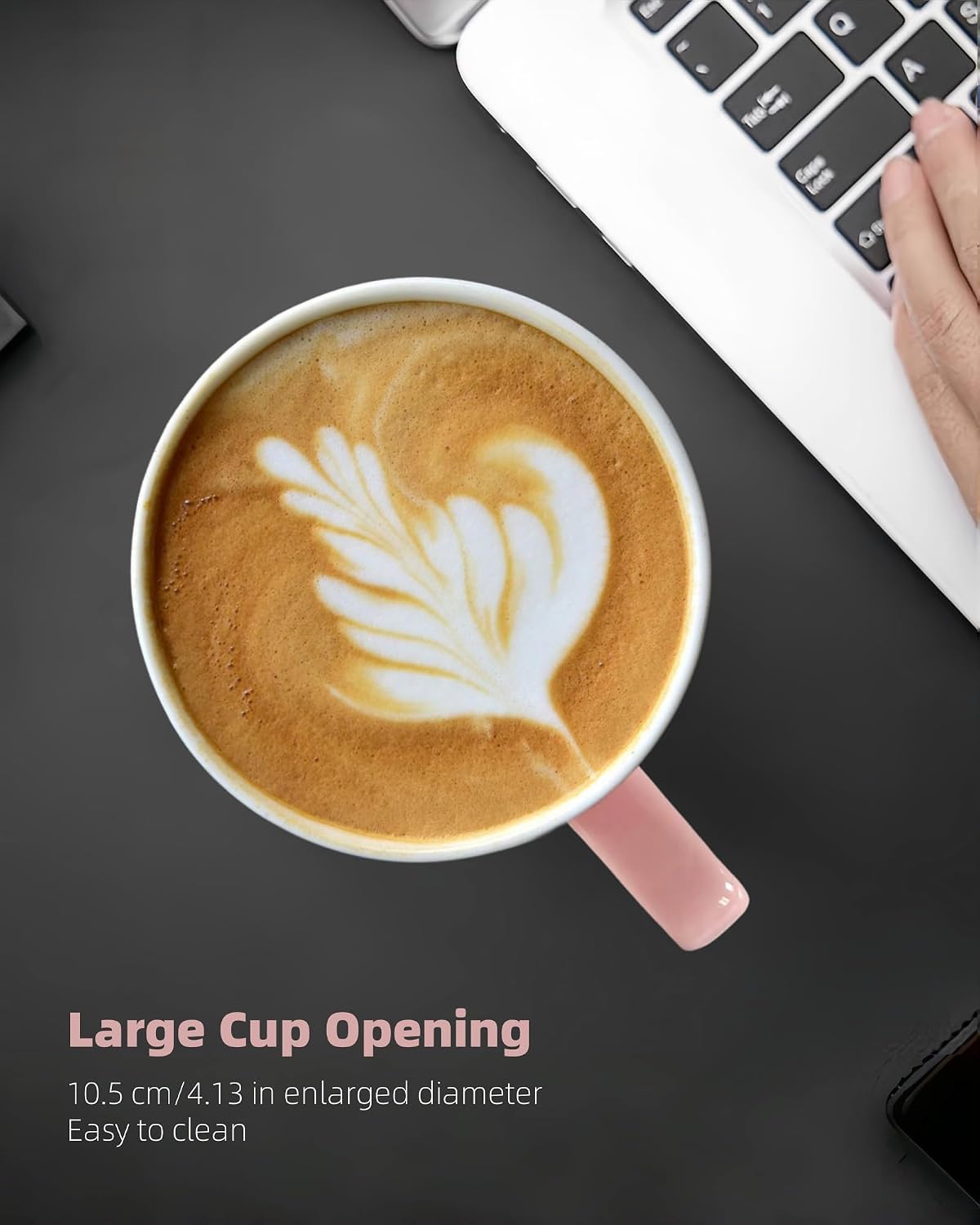 Oversized Ceramic Coffee Mugs 33 oz with Lid and Spoon Pink | 1000ml Giant Tea Mug Microwave & Dishwasher Safe For Office Home Hot Cold Drinks