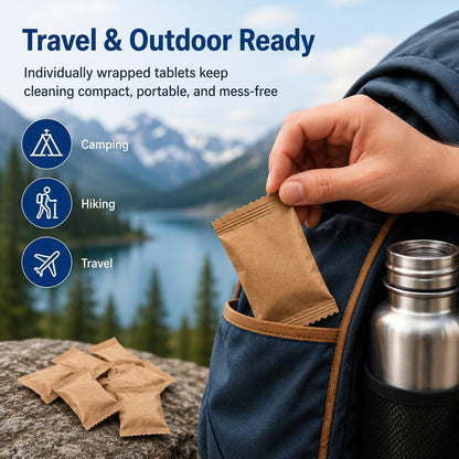 40 Pcs Water Bottle Cleaner Tablets - Water Bottle Cleaning Tablets for Stainless Steel, Tumblers, Reusable Bottles, Bottle Cleaner Tablets Remove Coffee & Tea Stains, Odor Buildup