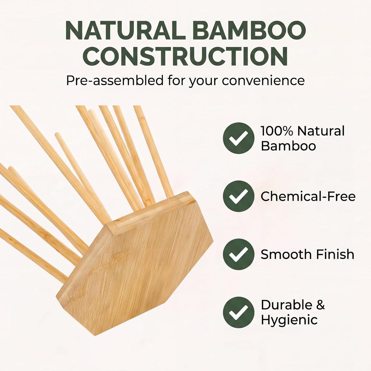 Set of 2 Plastic Bag and Bottle Drying Racks, Countertop Kitchen Bamboo Drying Stands for Cup, Mug, Gloves, Silicone Bags