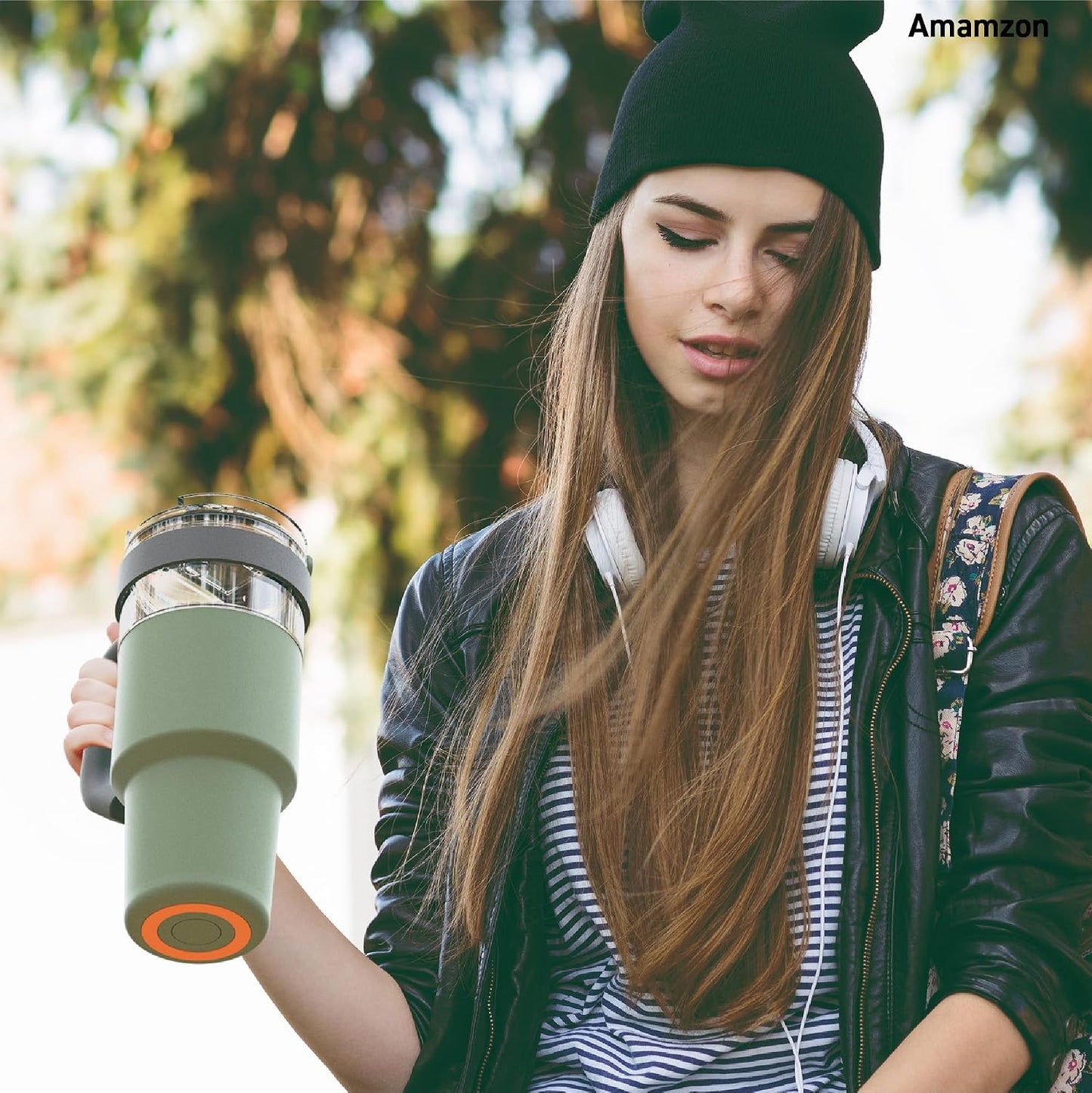 Ultimate Ceramic Travel Mug, 12oz Insulated Stainless Steel Coffee Cup with Handle & Splash-Resistant Lid, Ceramic Lined for Pure Taste, BPA-Free, Double-Wall Vacuum for Hot Drinks