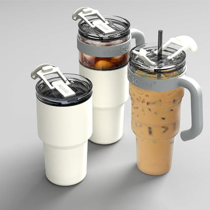 Ultimate Ceramic Travel Mug, 12oz Insulated Stainless Steel Coffee Cup with Handle & Splash-Resistant Lid, Ceramic Lined for Pure Taste, BPA-Free, Double-Wall Vacuum for Hot Drinks