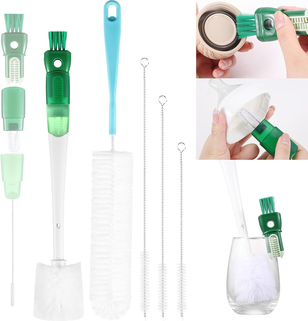 Bottle Brush Cleaning Set, 5-in-1 Cup Cleaner Brush
