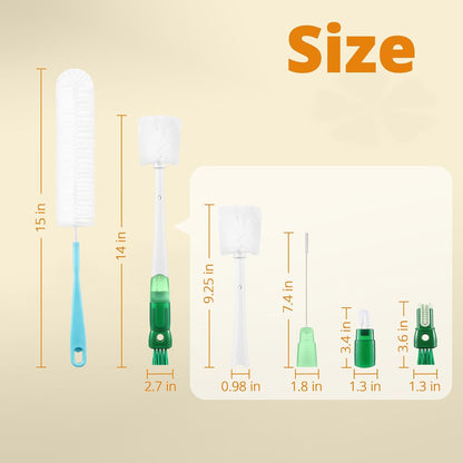 Bottle Brush Cleaning Set, 5-in-1 Cup Cleaner Brush