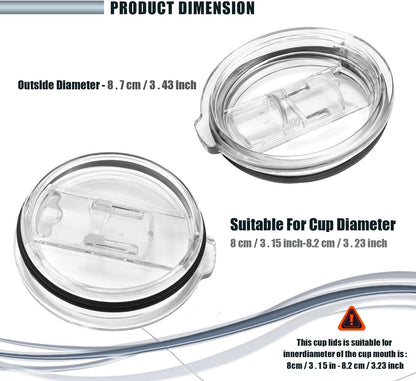 Tumbler Lids Spillproof for 20oz 30oz Yeti and More Cooler Cup, Splash Resistant Lids for Tumbler/For Yeti/Ozark Trails and More, Splash Proof Open - Close Slide Lid, Straw Friendly (20 oz)