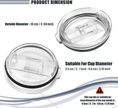 Tumbler Lids Spillproof for 20oz 30oz Yeti and More Cooler Cup, Splash Resistant Lids for Tumbler/For Yeti/Ozark Trails and More, Splash Proof Open - Close Slide Lid, Straw Friendly (20 oz)