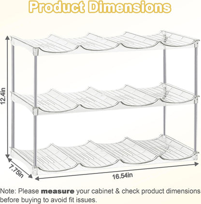 Stackable Water Bottle Organizer for Cabinet - Large Tumbler Organizer