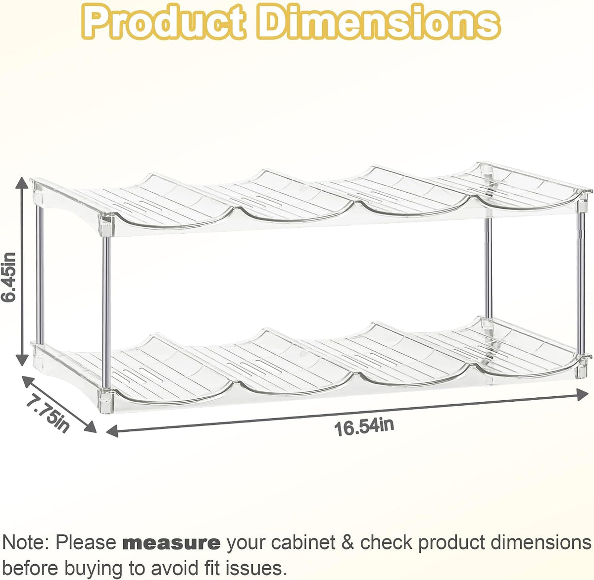 Stackable Water Bottle Organizer for Cabinet - Large Tumbler Organizer