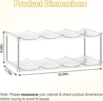 Stackable Water Bottle Organizer for Cabinet - Large Tumbler Organizer