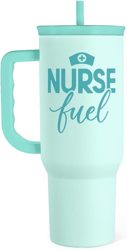 Floral Tumbler with Handle 40oz, Stainless Steel Insulated Tumblers Coffee Travel Mug Cup with Straw, Flower Coffee Cup Gifts for Women Girls, Gift for Her on Christmas Birthday Mothers Day