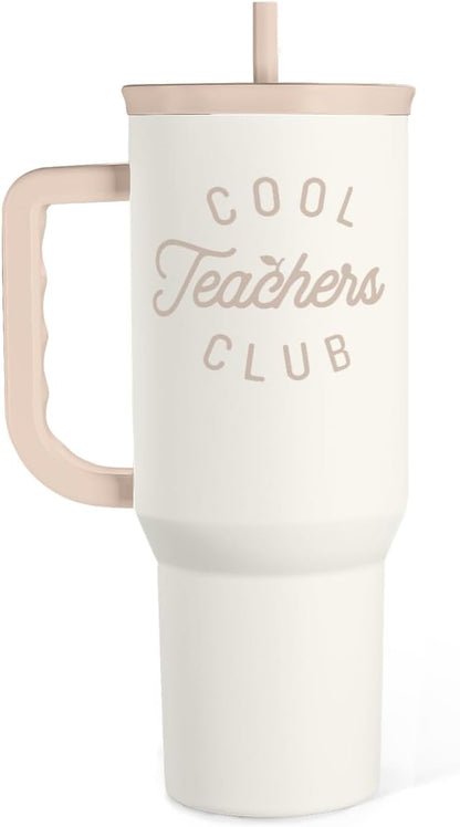 Floral Tumbler with Handle 40oz, Stainless Steel Insulated Tumblers Coffee Travel Mug Cup with Straw, Flower Coffee Cup Gifts for Women Girls, Gift for Her on Christmas Birthday Mothers Day