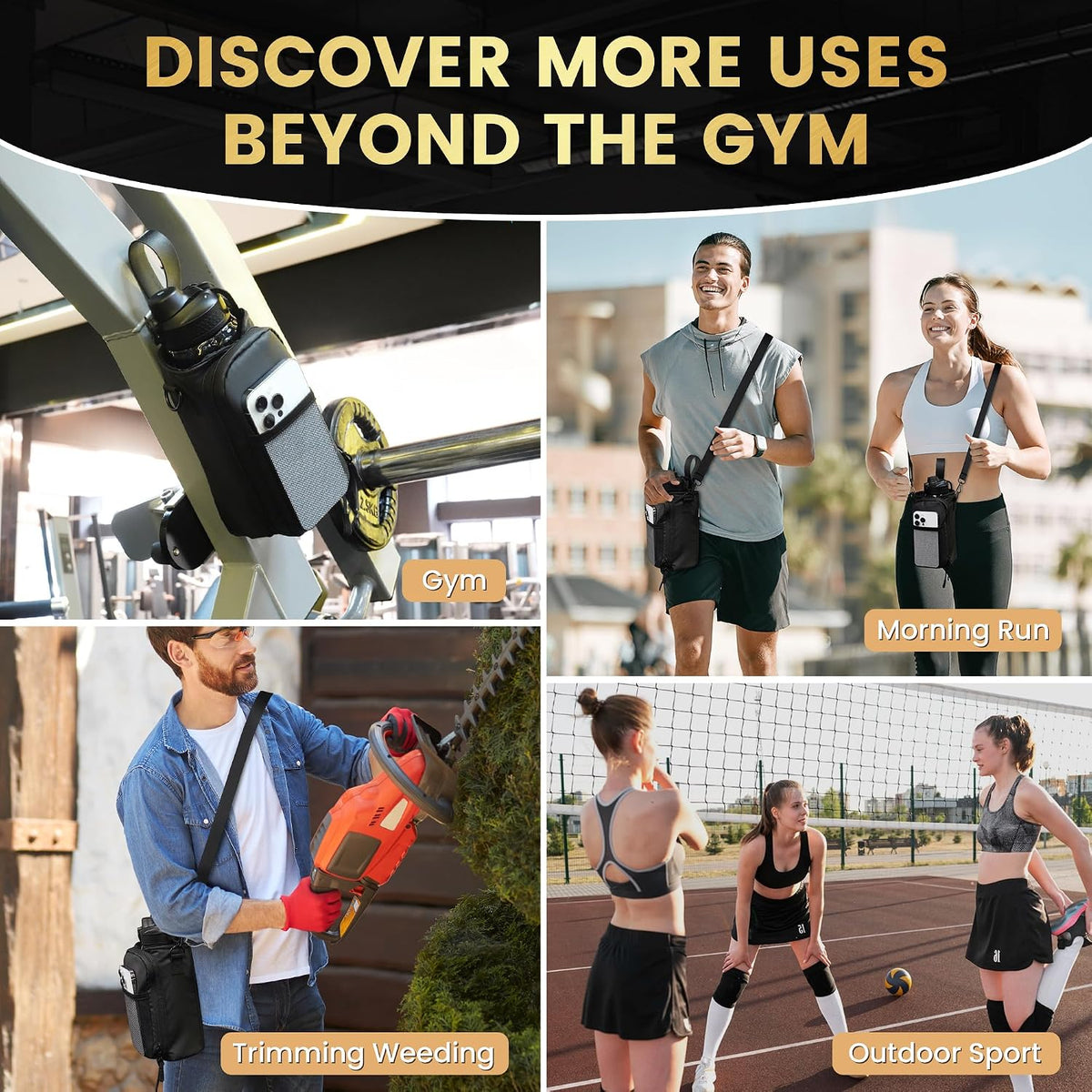 Magnetic Gym Bag for Men, Magnetic Gym Water Bottle Bag