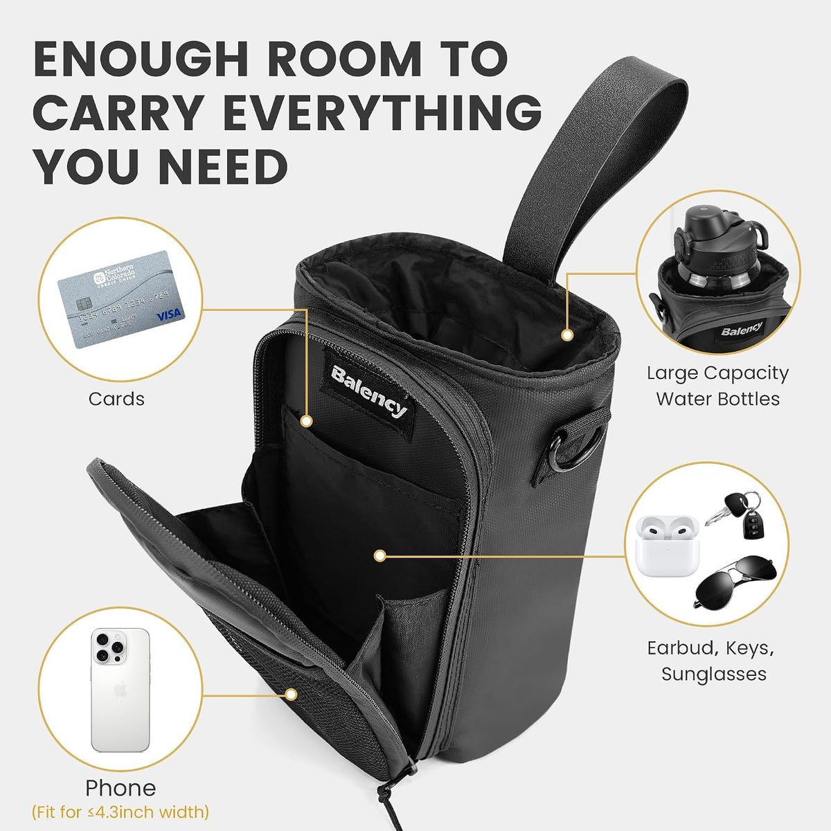 Magnetic Gym Bag for Men, Magnetic Gym Water Bottle Bag