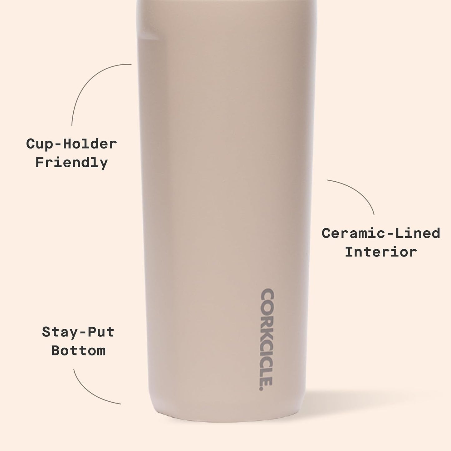 Commuter Cup - Insulated Stainless Steel Travel Mug - Holiday Mug Gift - 17 oz - Desert