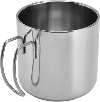 Coffee Mug Stainless Steel Travel Mug 400ml with Handle Portable Coffee Cup for Home Office Restaurant Camping, 304 Stainless Steel Water Cup, Easy Carry, Simple Style (400ml)