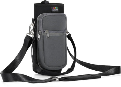 Water Bottle Holder With Strap, 2 Pack, 20-40 oz, Black+Black - Colors B