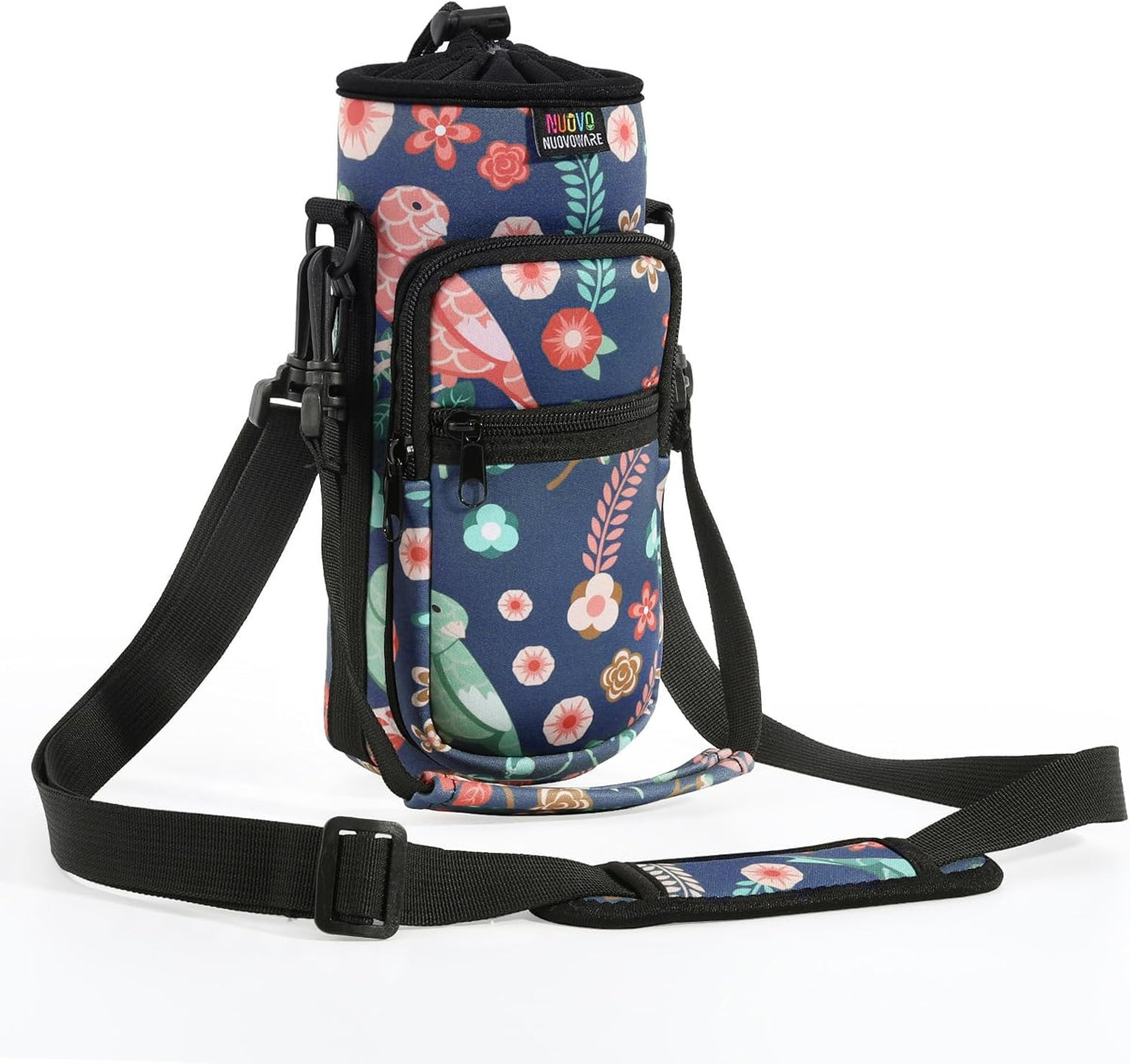 Water Bottle Holder With Strap, 2 Pack, 20-40 oz, Black+Black - Colors B