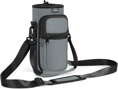 Water Bottle Holder With Strap, 2 Pack, 20-40 oz, Black+Black - Colors B
