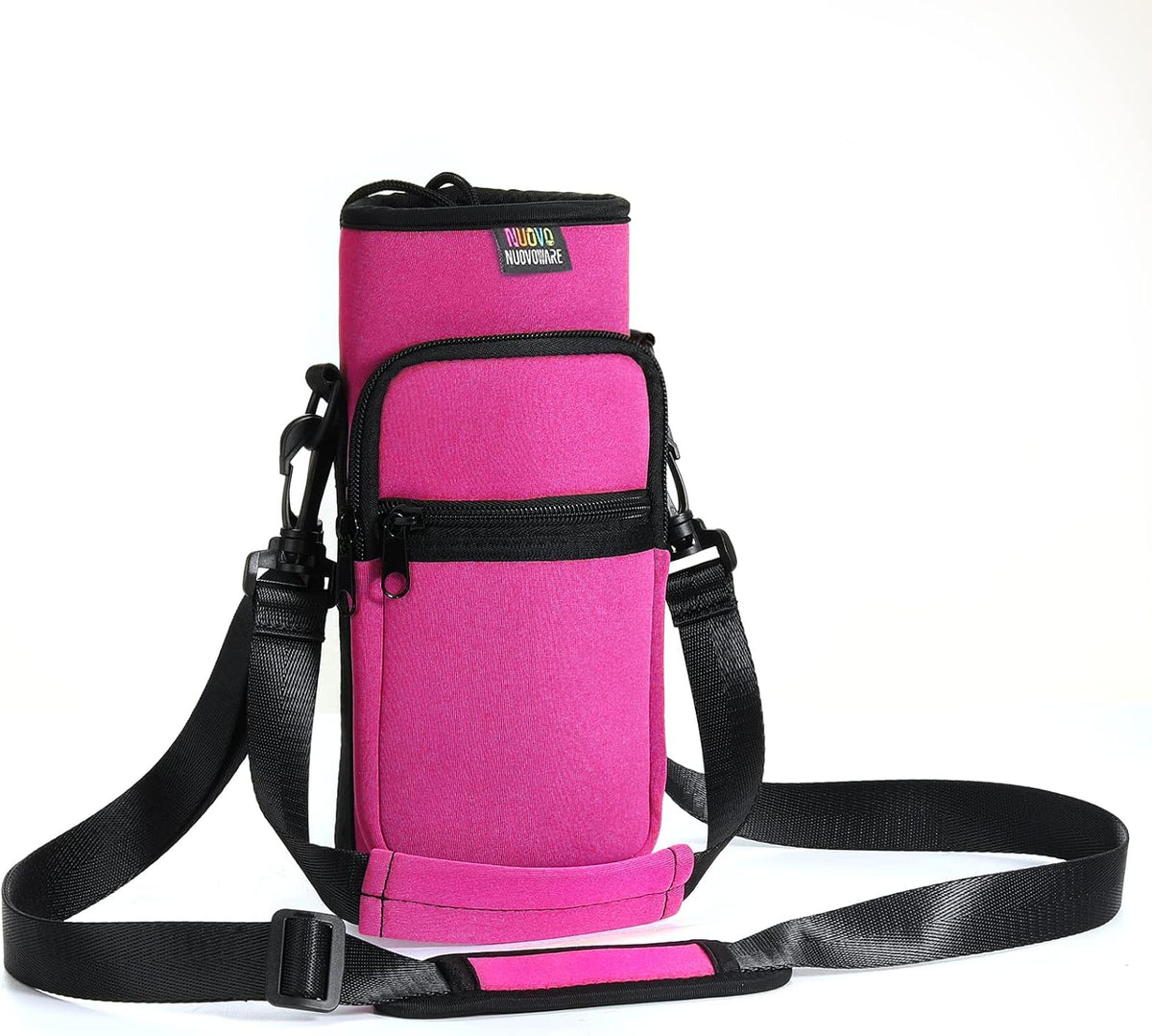 Water Bottle Holder With Strap, 2 Pack, 20-40 oz, Black+Black - Colors B