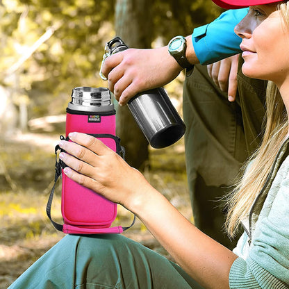Water Bottle Holder With Strap, 2 Pack, 20-40 oz, Black+Black - Colors B