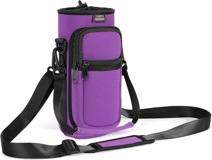Water Bottle Holder With Strap, 2 Pack, 20-40 oz, Black+Black - Colors B