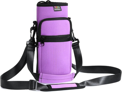 Water Bottle Holder With Strap, 2 Pack, 20-40 oz, Black+Black - Colors B