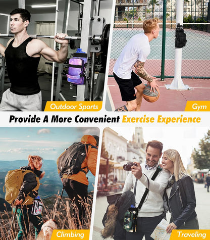 Water Bottle Holder With Strap, 2 Pack, 20-40 oz, Black+Black - Colors B