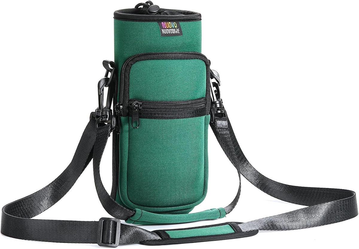 Water Bottle Holder With Strap, 2 Pack, 20-40 oz, Black+Black - Colors B