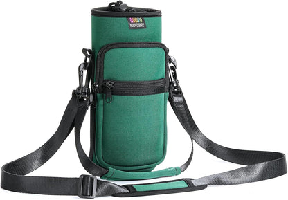 Water Bottle Holder With Strap, 2 Pack, 20-40 oz, Black+Black - Colors B