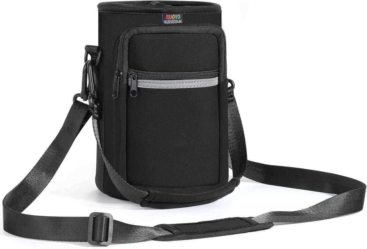 Water Bottle Holder With Strap, 2 Pack, 20-40 oz, Black+Black - Colors B