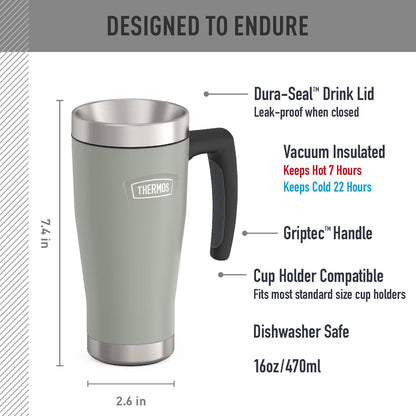 ICON SERIES, Stainless Steel Mug, Granite, 16 oz