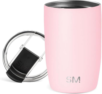 Voyager Signature Mug | Travel Coffee Tumbler with 360° Lid and Handle | Ceramic-Lined Insulated Stainless Steel Iced Cold Brew Cup | 12oz, Almond Birch