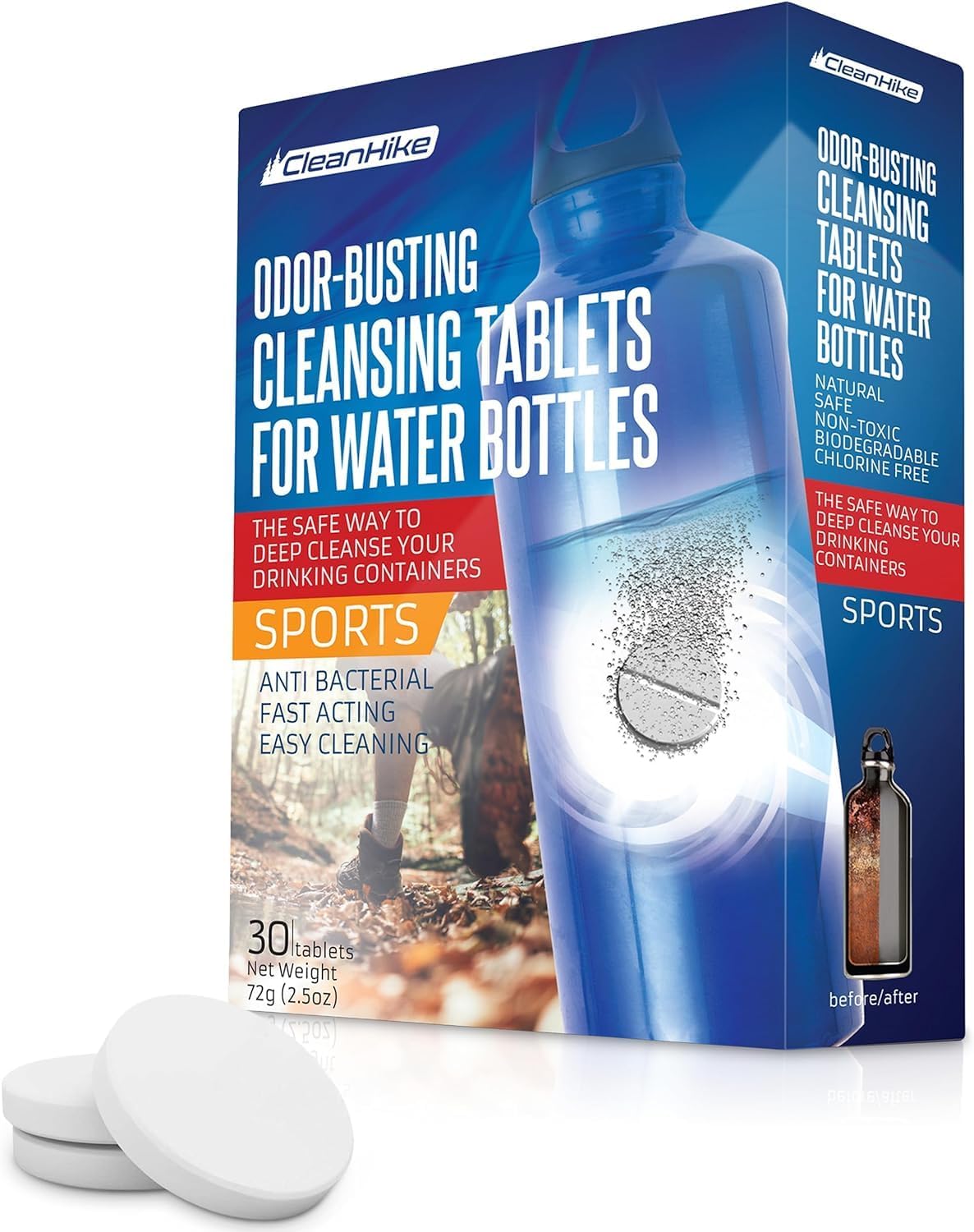 CleanHike Water Bottle Cleaning Tablets for Tumblers, No Scrub