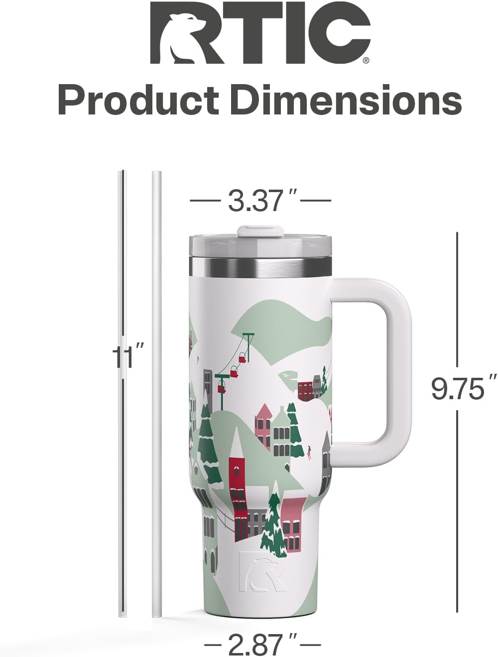 40oz Road Trip Tumbler, Insulated, Ceramic Lined, Periwinkle Bouquet