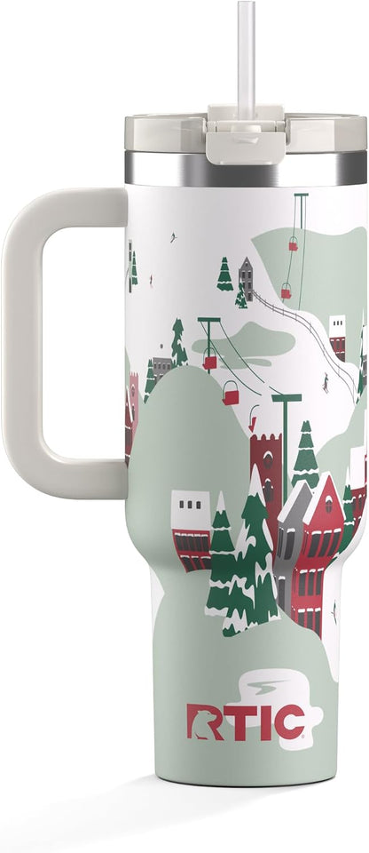 40oz Road Trip Tumbler, Insulated, Ceramic Lined, Periwinkle Bouquet