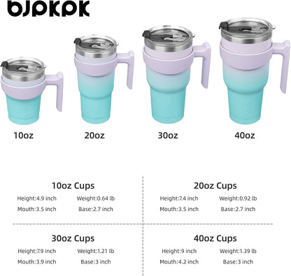 20 oz Tumbler with Handle & Straw, Insulated Stainless Steel Mug | Double Wall Vacuum, Keeps Hot/Cold, Thermal Cup, BPA Free, Dishwasher Safe, Cupholder Fit, Coffee & Travel, Black