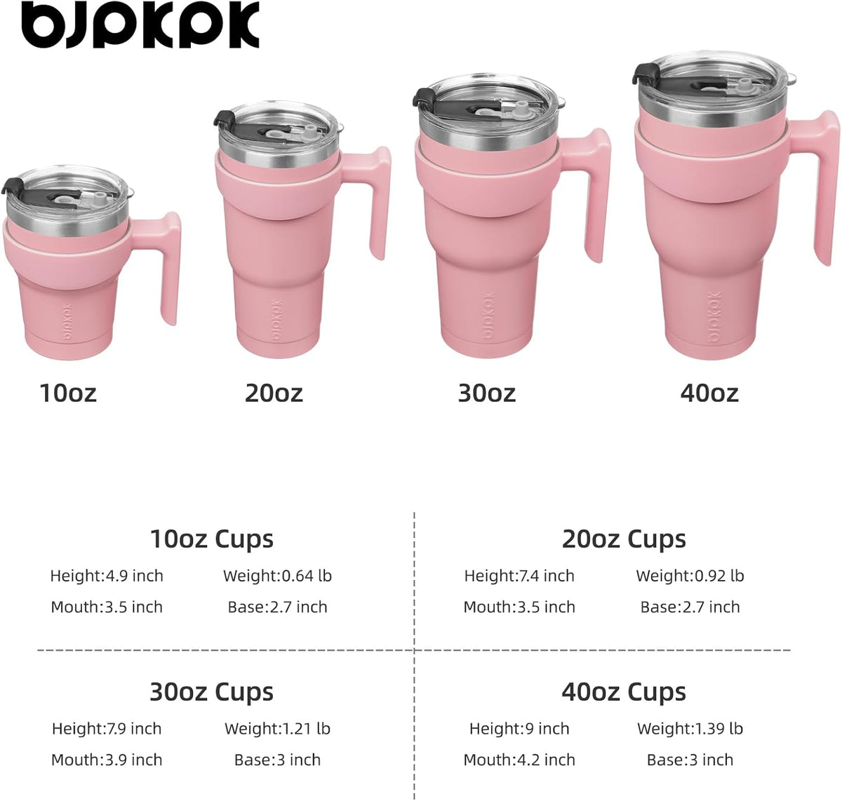 20 oz Tumbler with Handle & Straw, Insulated Stainless Steel Mug | Double Wall Vacuum, Keeps Hot/Cold, Thermal Cup, BPA Free, Dishwasher Safe, Cupholder Fit, Coffee & Travel, Black