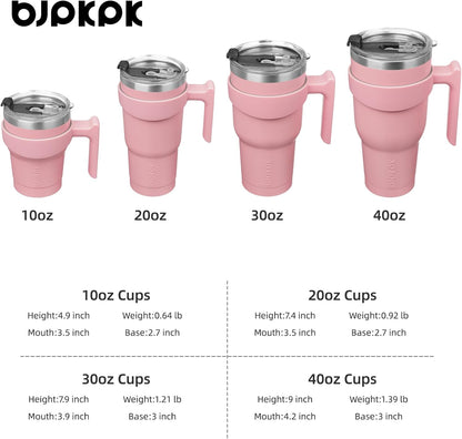 20 oz Tumbler with Handle & Straw, Insulated Stainless Steel Mug | Double Wall Vacuum, Keeps Hot/Cold, Thermal Cup, BPA Free, Dishwasher Safe, Cupholder Fit, Coffee & Travel, Black