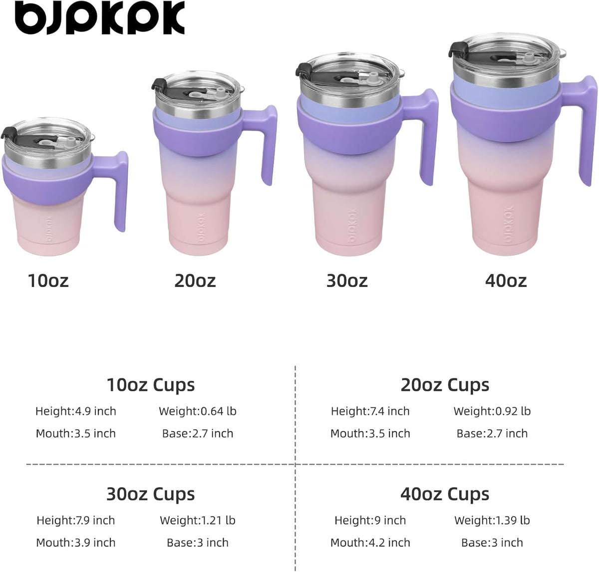 20 oz Tumbler with Handle & Straw, Insulated Stainless Steel Mug | Double Wall Vacuum, Keeps Hot/Cold, Thermal Cup, BPA Free, Dishwasher Safe, Cupholder Fit, Coffee & Travel, Black