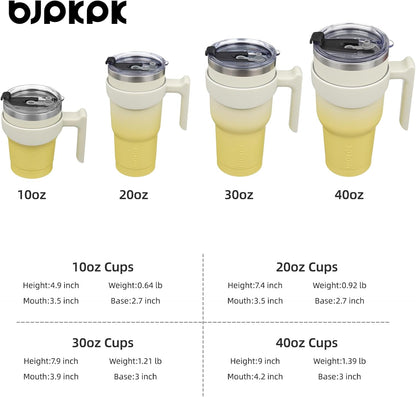 20 oz Tumbler with Handle & Straw, Insulated Stainless Steel Mug | Double Wall Vacuum, Keeps Hot/Cold, Thermal Cup, BPA Free, Dishwasher Safe, Cupholder Fit, Coffee & Travel, Black