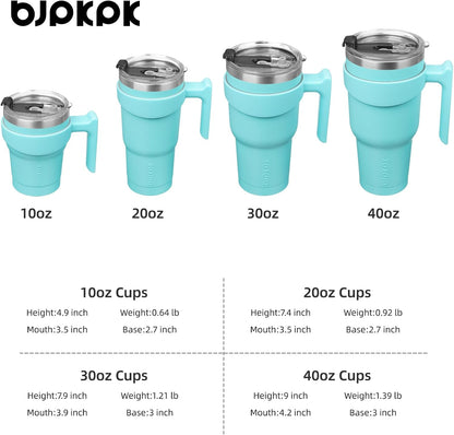 20 oz Tumbler with Handle & Straw, Insulated Stainless Steel Mug | Double Wall Vacuum, Keeps Hot/Cold, Thermal Cup, BPA Free, Dishwasher Safe, Cupholder Fit, Coffee & Travel, Black