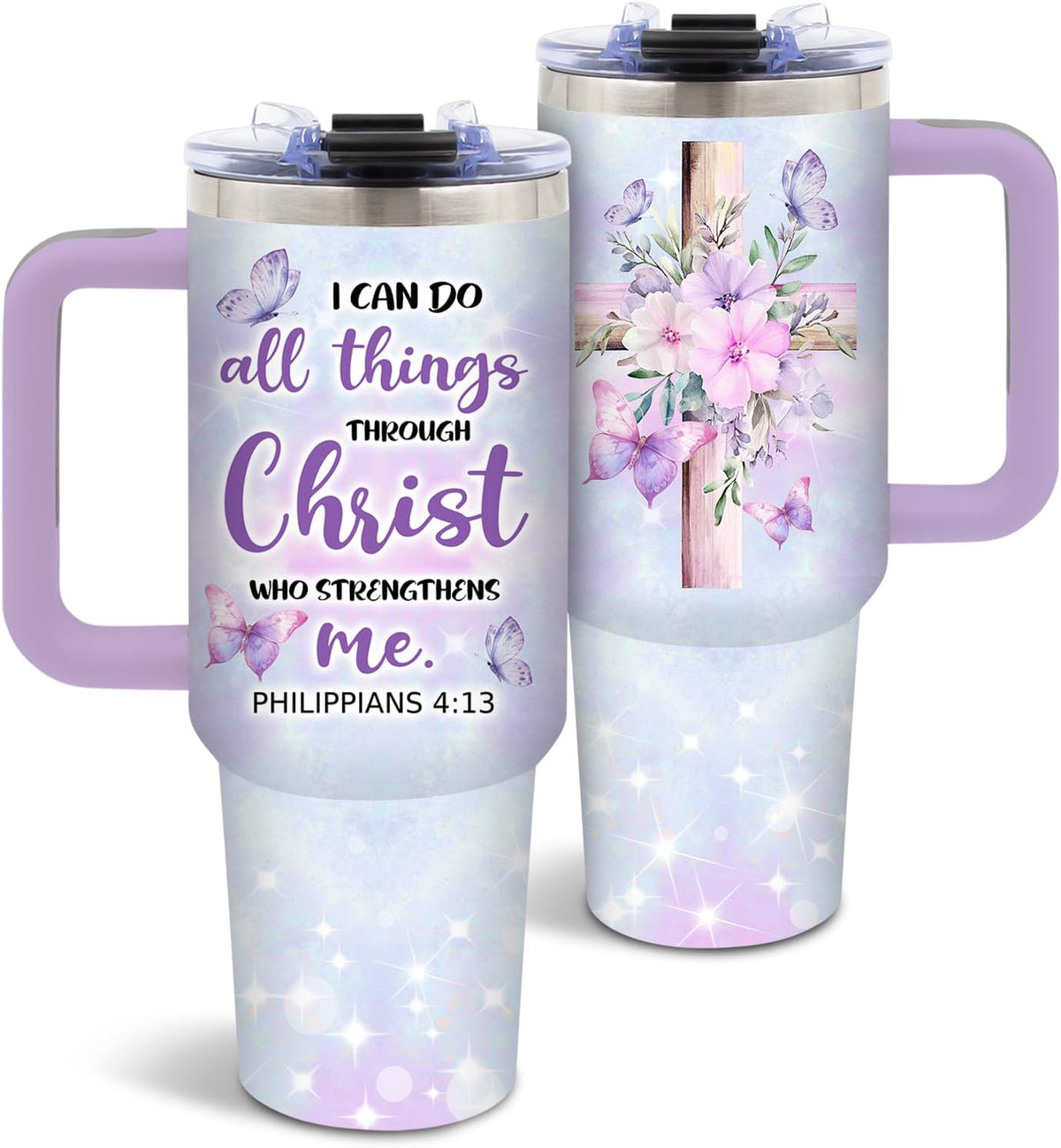 American Flag Cross Eagle Tumbler 40oz, Insulated 4th of July Cup Gift | Patriotic Tumbler Leakproof, Christian Gift for Dad Independence Day, Fathers Day Ideal Gifts for Man Anniversary, 1 Pack