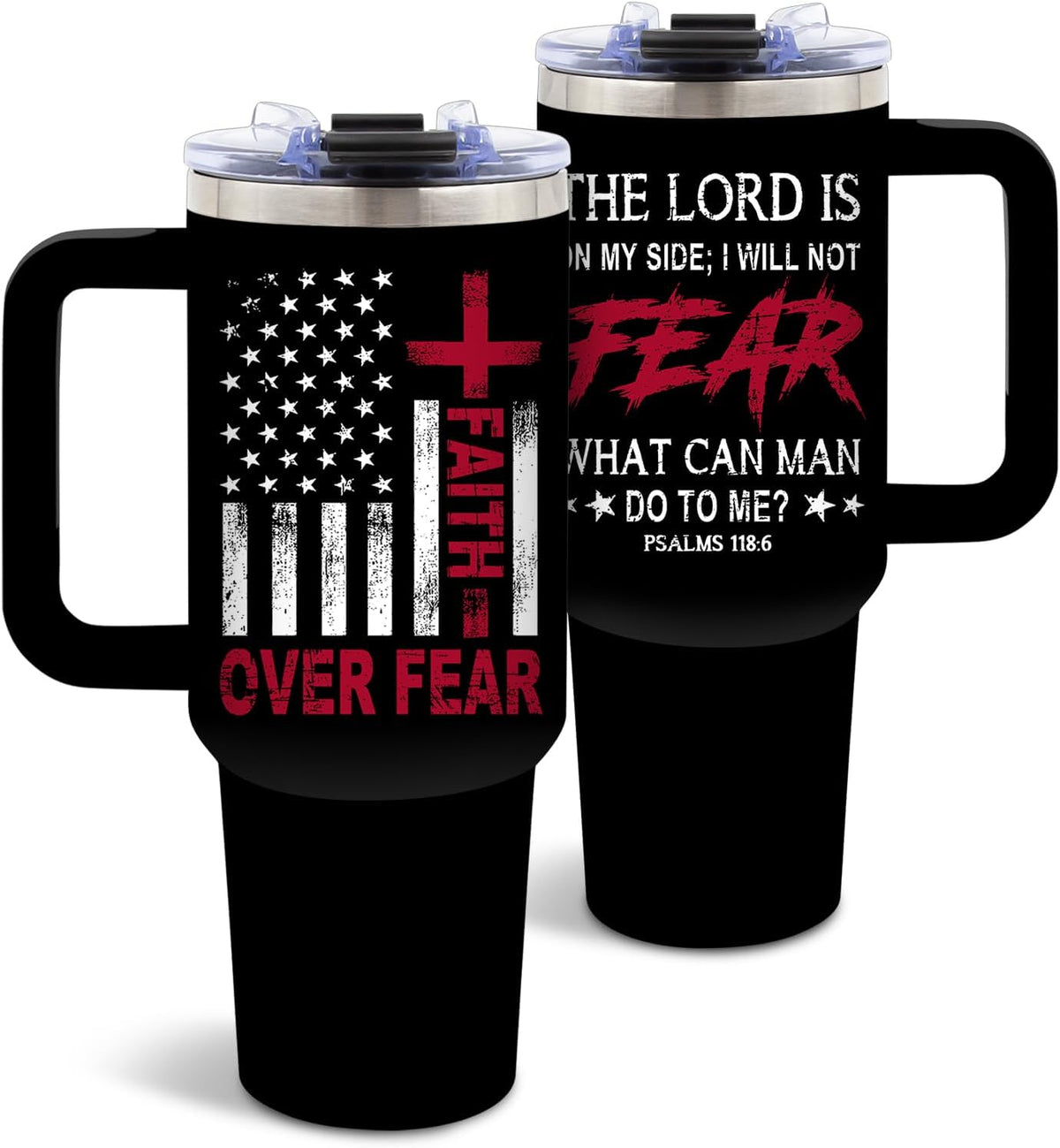 American Flag Cross Eagle Tumbler 40oz, Insulated 4th of July Cup Gift | Patriotic Tumbler Leakproof, Christian Gift for Dad Independence Day, Fathers Day Ideal Gifts for Man Anniversary, 1 Pack