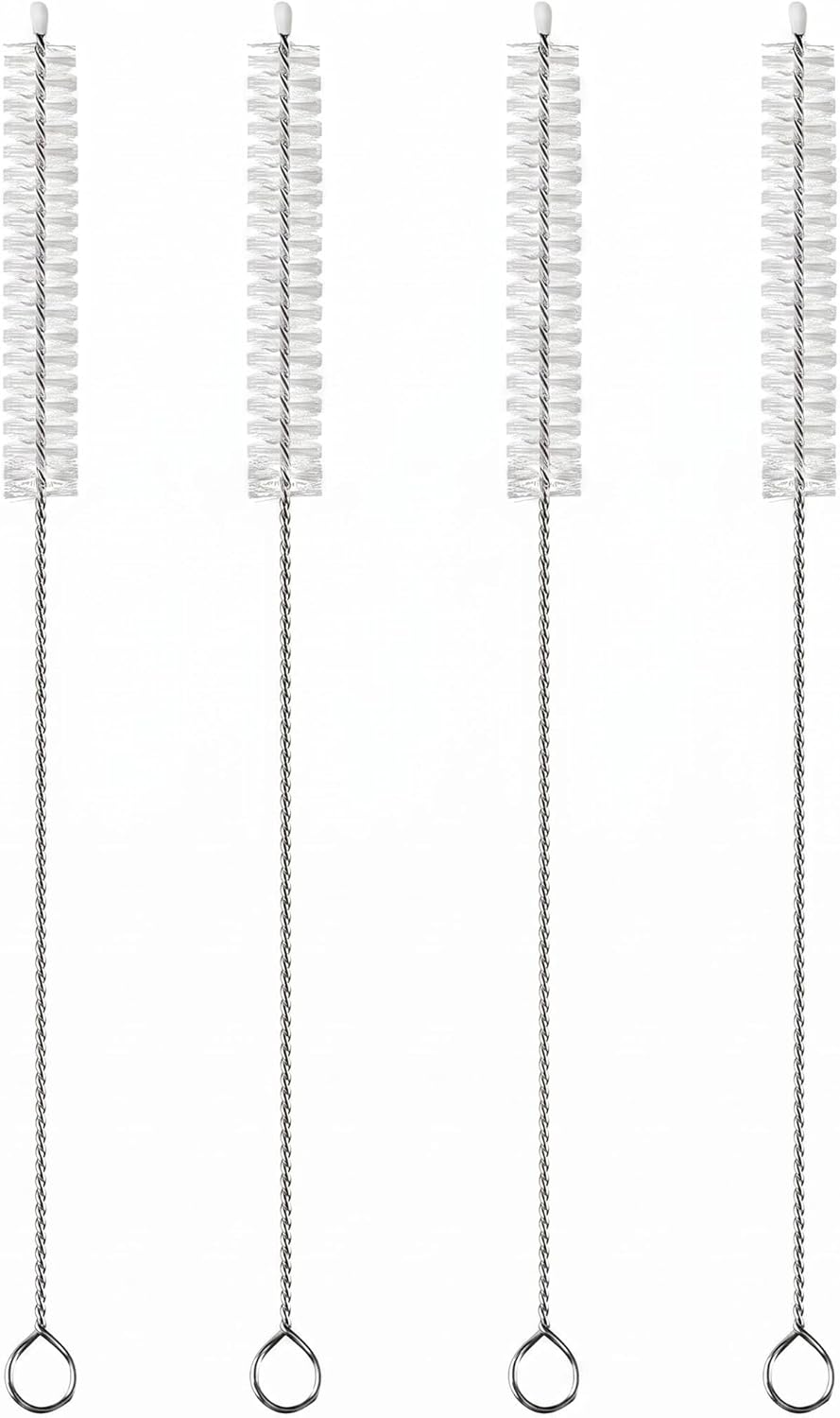 2 Pack Straw Cleaner Brush, Reusable Metal Handles Straw Cleaner Brush Extra Long for Stanley Mug 40, 30, 20 oz, 10mm Wide for Sippy Cup, Water Bottle and Tubes (Clear+Clear)