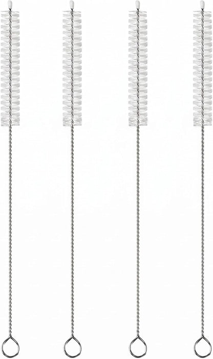 2 Pack Straw Cleaner Brush, Reusable Metal Handles Straw Cleaner Brush Extra Long for Stanley Mug 40, 30, 20 oz, 10mm Wide for Sippy Cup, Water Bottle and Tubes (Clear+Clear)